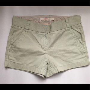 J.Crew 3” Chinos - pale mint green - size 0